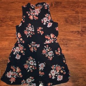 Floral romper with high back cutout